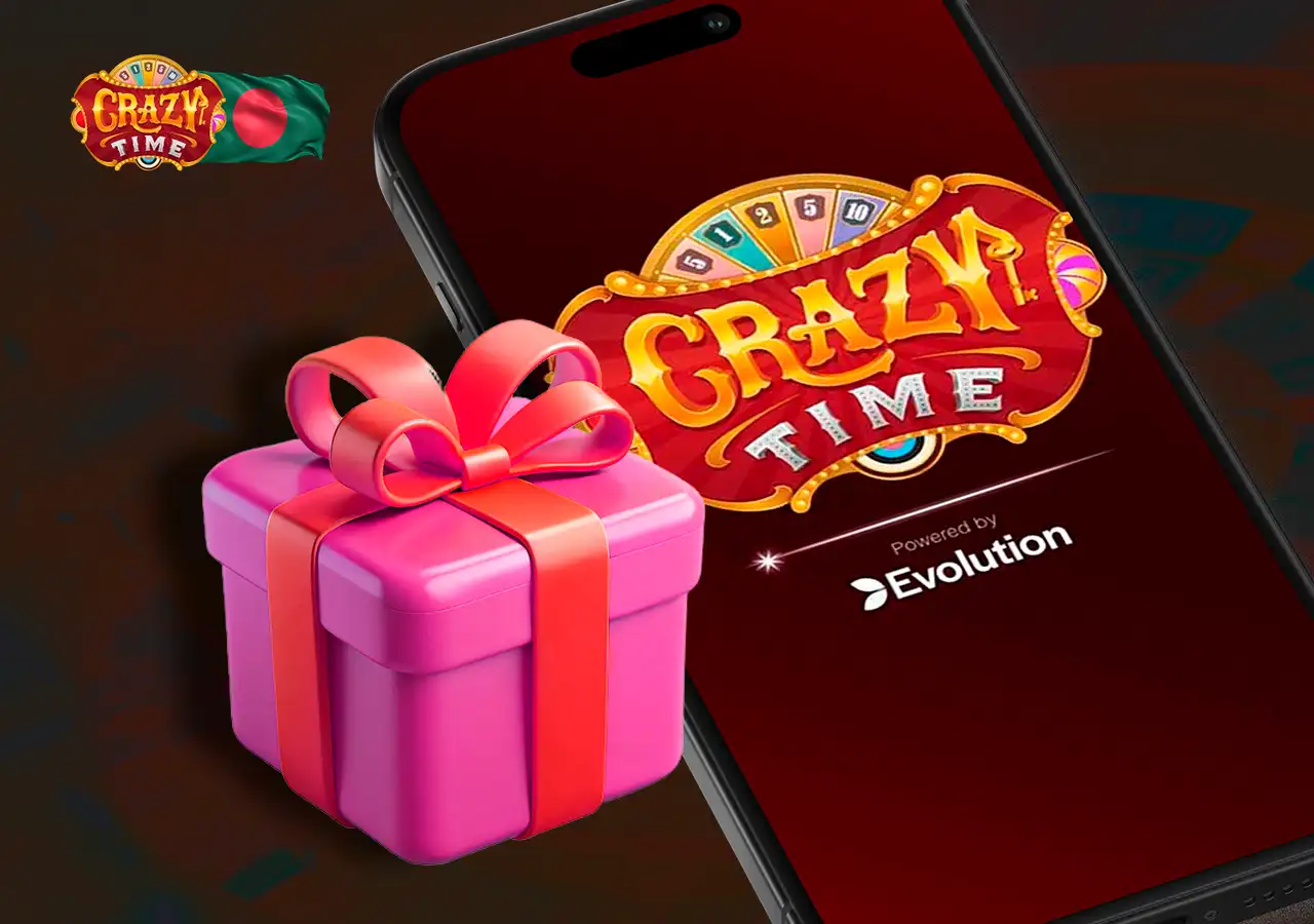 Crazy Time logo and gift box