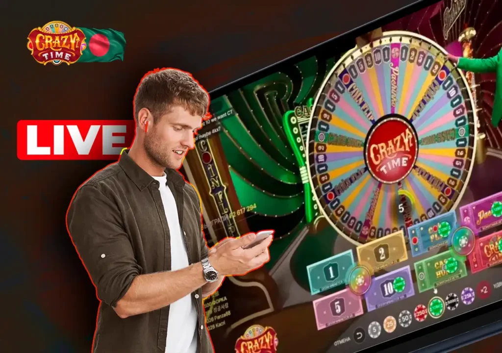 Crazy Time live casino game with interactive wheel and real-time multipliers